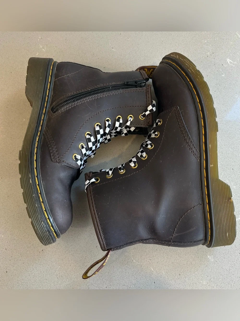 Dr. Martens 1460 J Boots Youth Kids Size 3 US Brown Boots Zipper